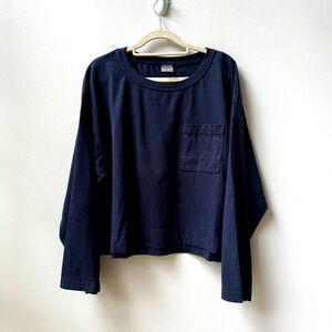Calia Heavyweight Long-Sleeved Navy Cotton Top SZ Small